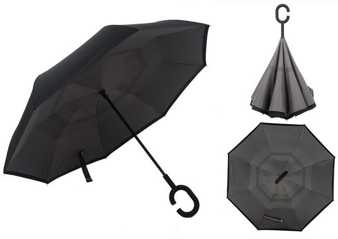 

Зонт Наоборот Up-brella - Зонт Обратного Сложения Антизонт Черный