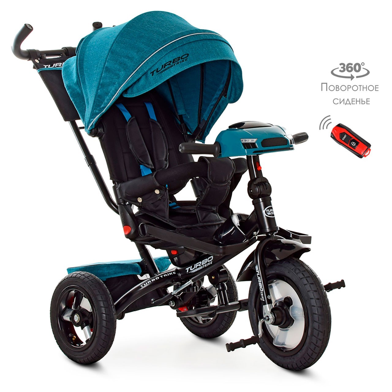 

Велосипед-коляска TURBOTRIKE M 4060HA-21T поворотное сиденье, (свет / пульт / USB / Bluetooth) Изумрудный