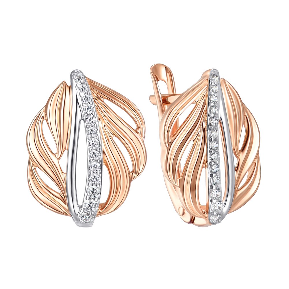 

Серьги из красного золота с фианитами 000152428