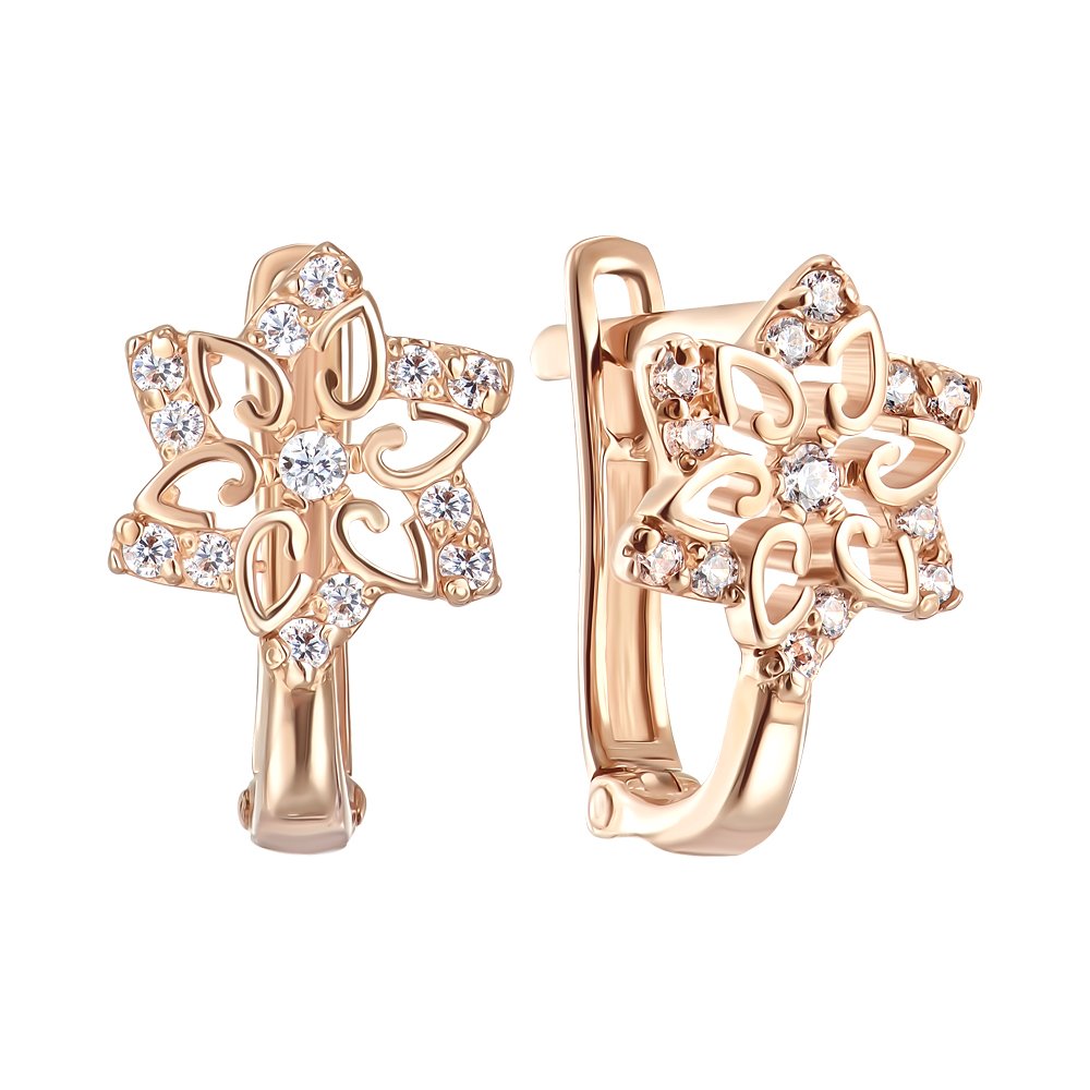 

Серьги из красного золота с фианитами 000152422