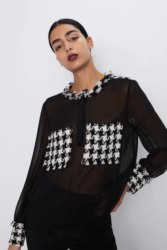 

Блуза Zara  черный 4437043800, Блуза Zara M черный 4437043800