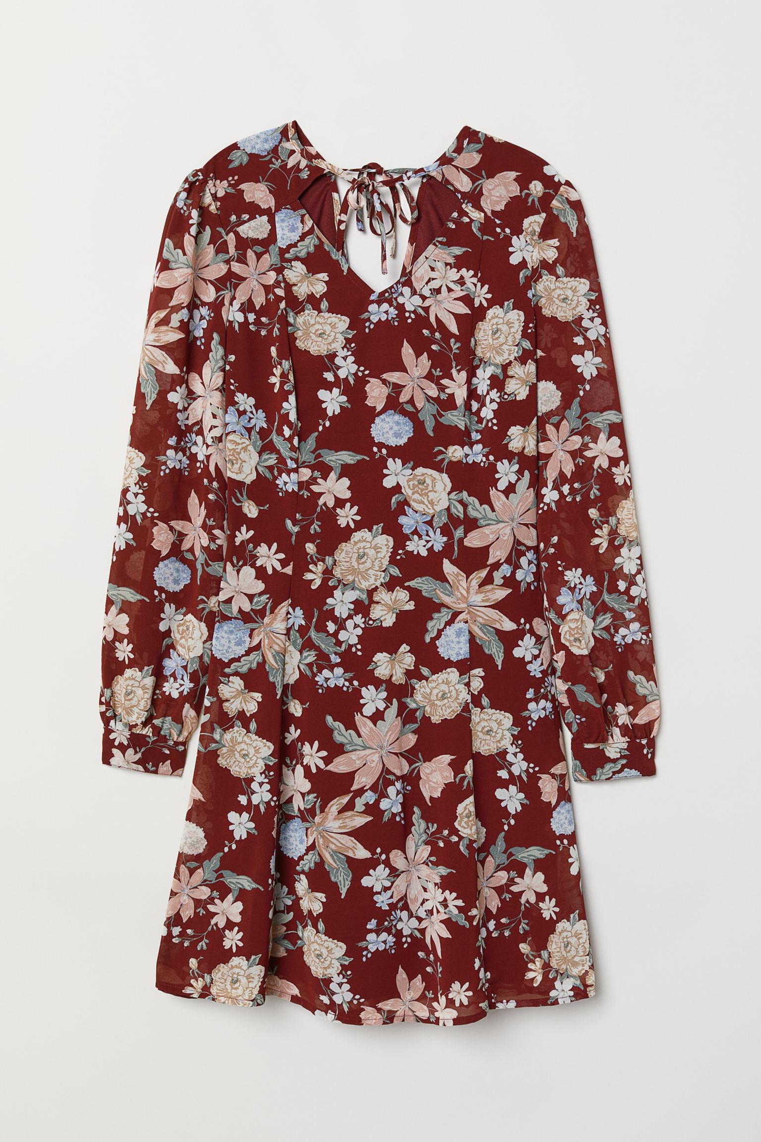 

Платье H&M  бордовый цветы 17049066361, Платье H&M 38 бордовый цветы 17049066361