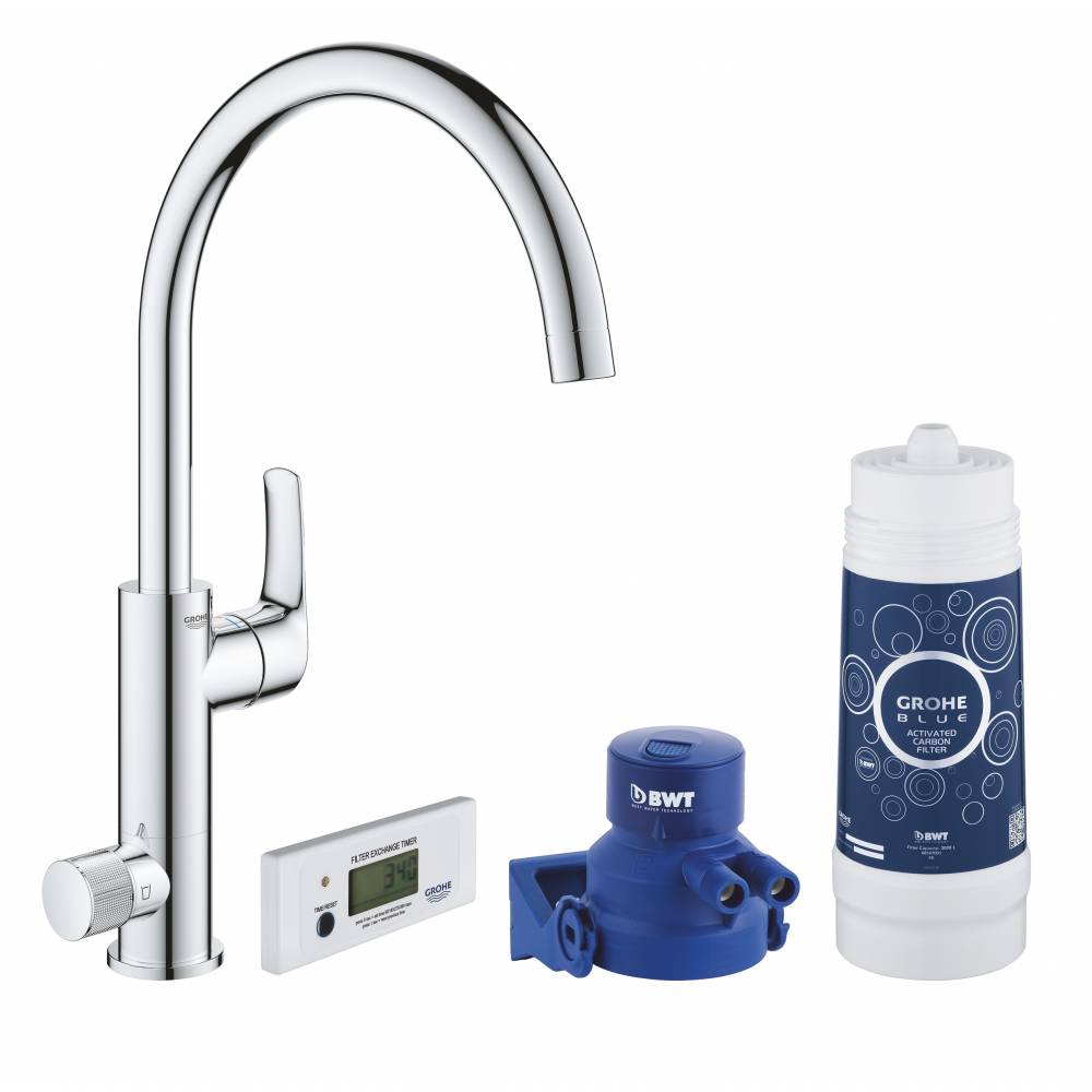 

Смеситель кухонный со сменным фильтром GROHE Blue Pure Eurosmart 30383000