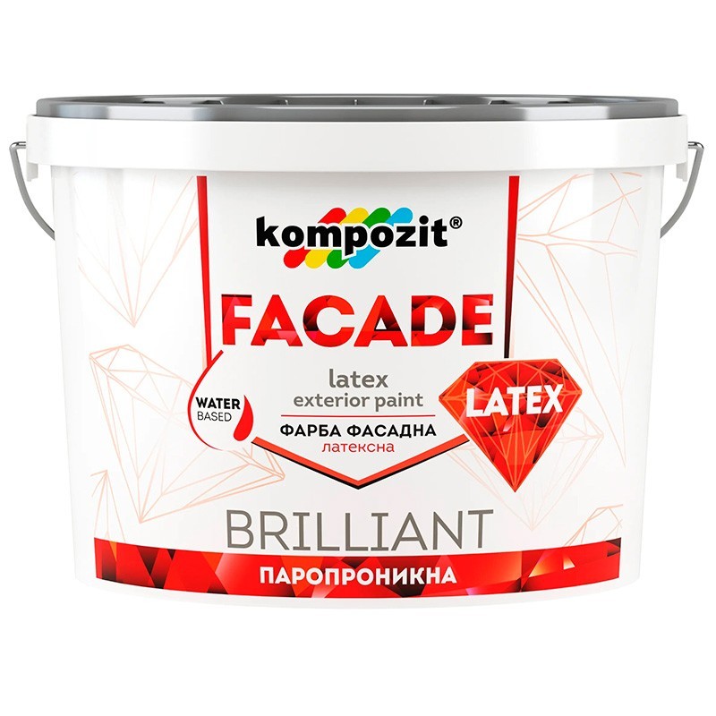 

Краска фасадная Kompozit FACADE LATEX 14кг Матовая