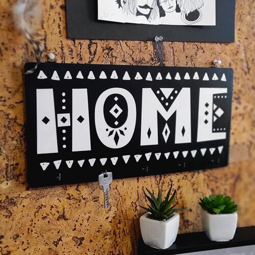 

Ключница настенная Home Arivans 36х18 см черный 20F010