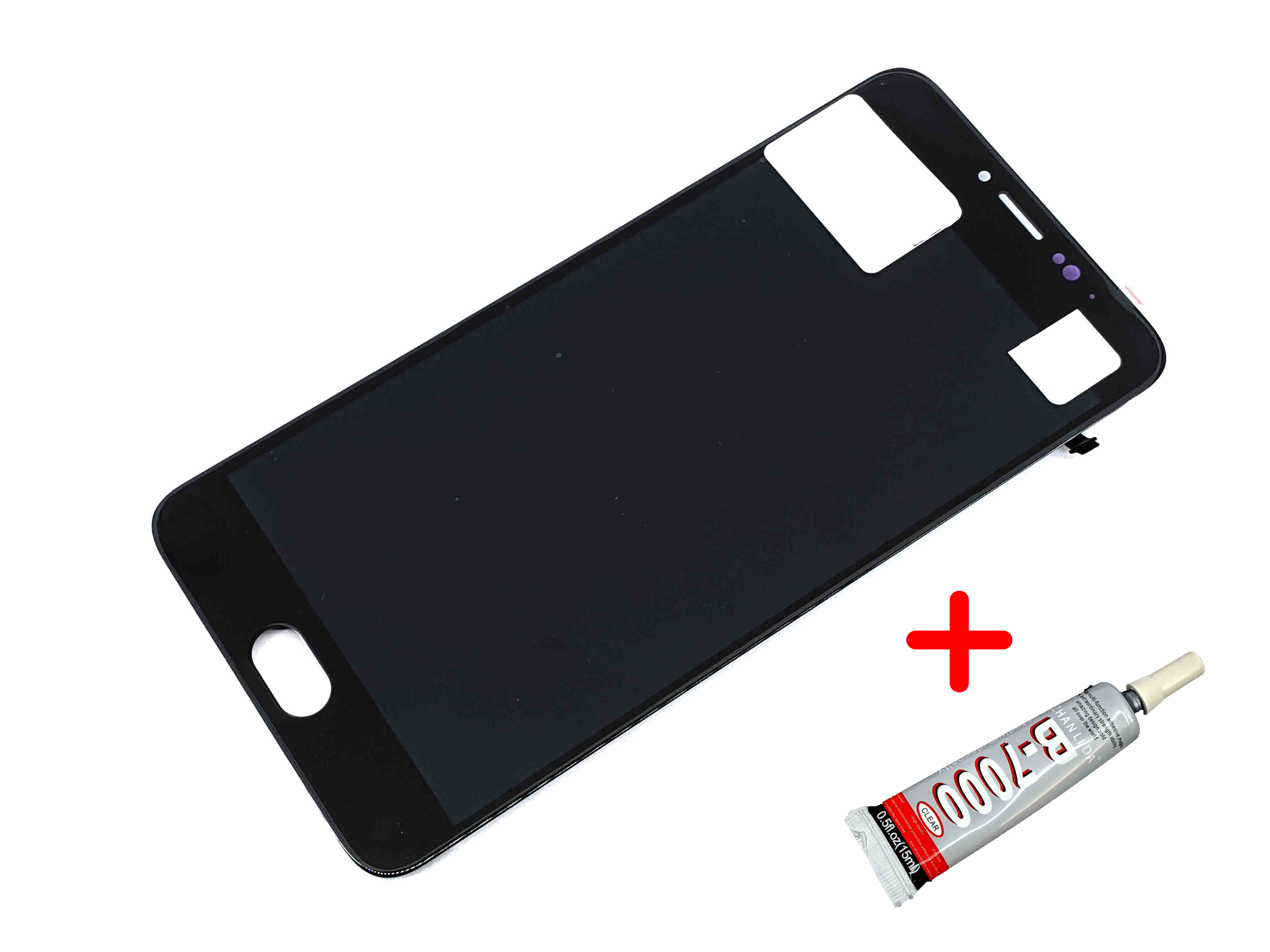 

Дисплей + Сенсор (модуль) экран Meizu M3 Note L681 / L681H черный + передняя панель + клей B7000 high copy