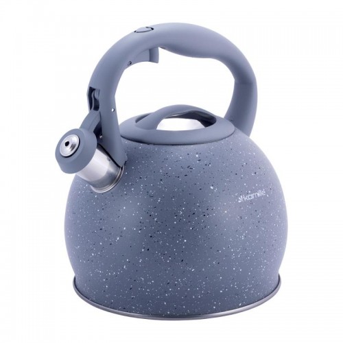 

Чайник Kamille Whistling Kettle 3л из нержавеющей стали со свистком, серый мрамор