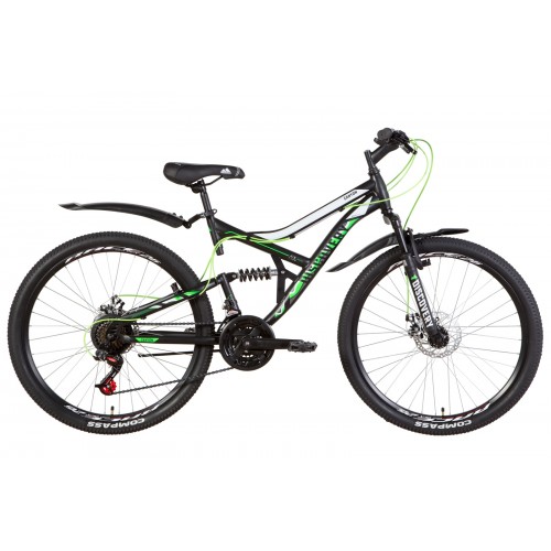 

Велосипед DISCOVERY CANYON DD 26" 17.5" 2021 Черно-зеленый с белым (м)