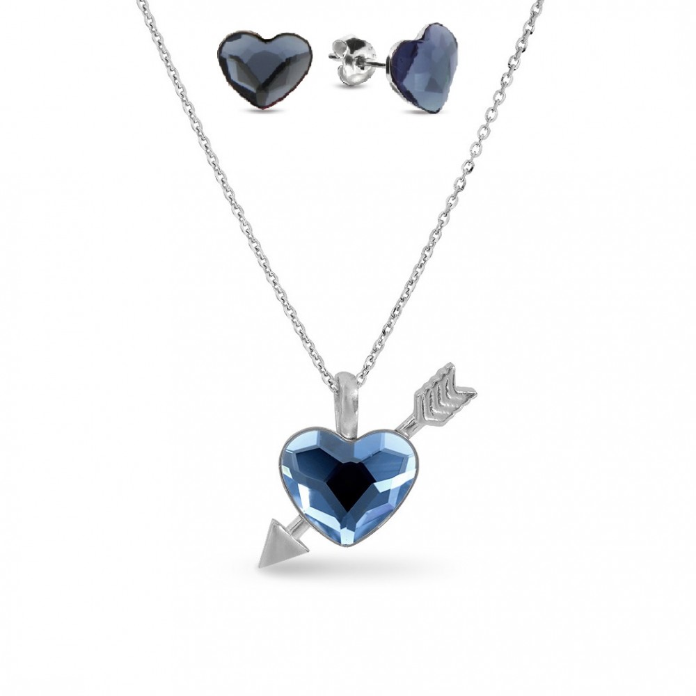 

Серебряный комплект Spark со Swarovski Pierced Heart NSK2808DB