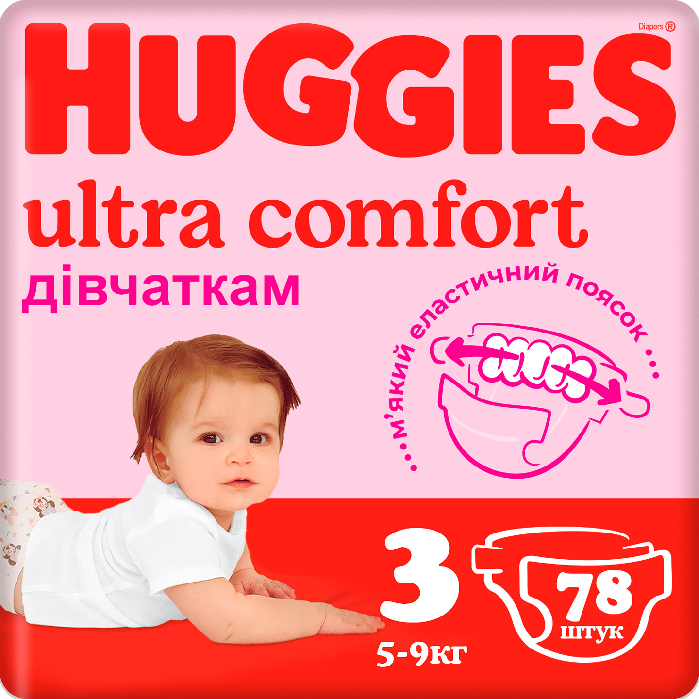 

Подгузники Huggies Ultra Comfort 3 Mega для девочек 78 шт (5029053549224)