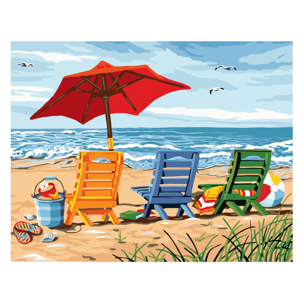 

Картина по номерам Красочные шезлонги, 40х50 см