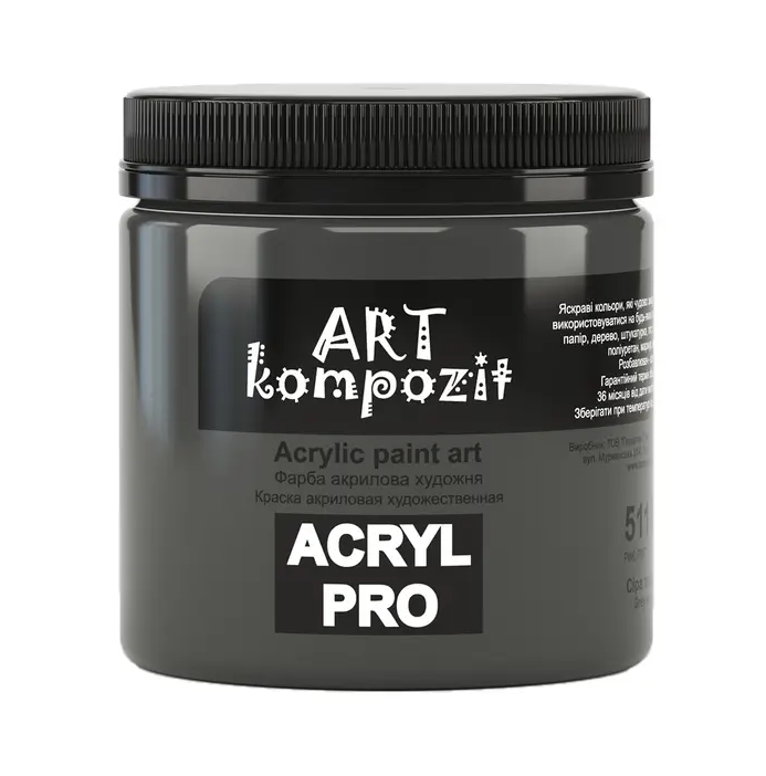 

Краска акриловая Art Kompozit цвет серый темный 430 мл