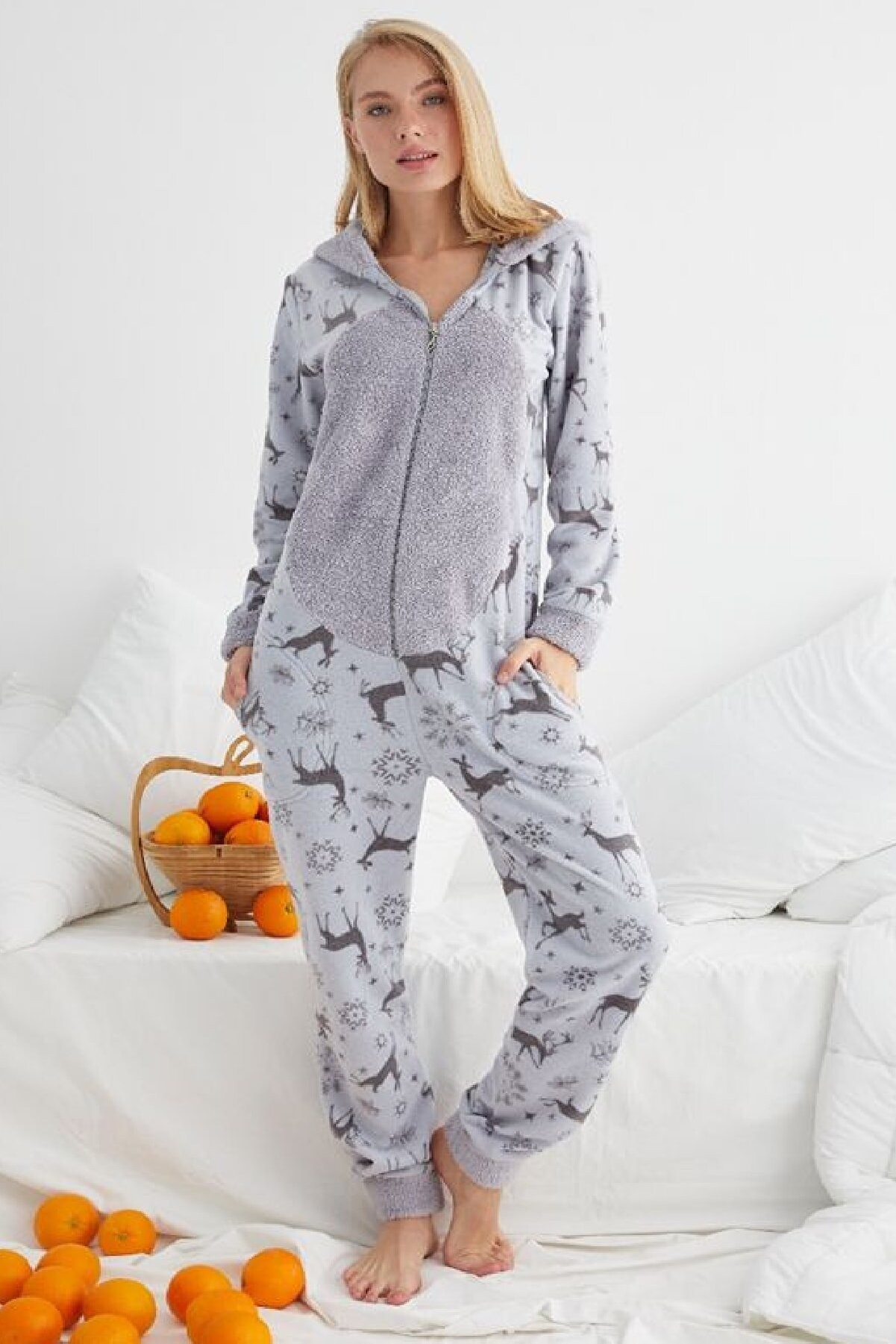 

Женская пижама комбинезон с карманом на попе серый мишка цвет серый, Женская пижама комбинезон с карманом на попе серый мишка цвет серый S