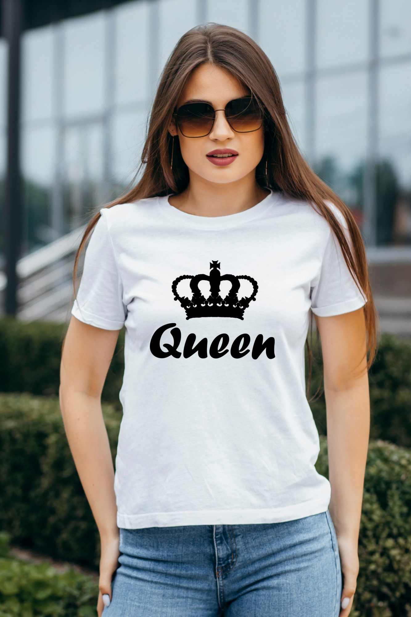 

Футболка жіноча з принтом QUEEN  білий, Футболка жіноча з принтом QUEEN XL білий