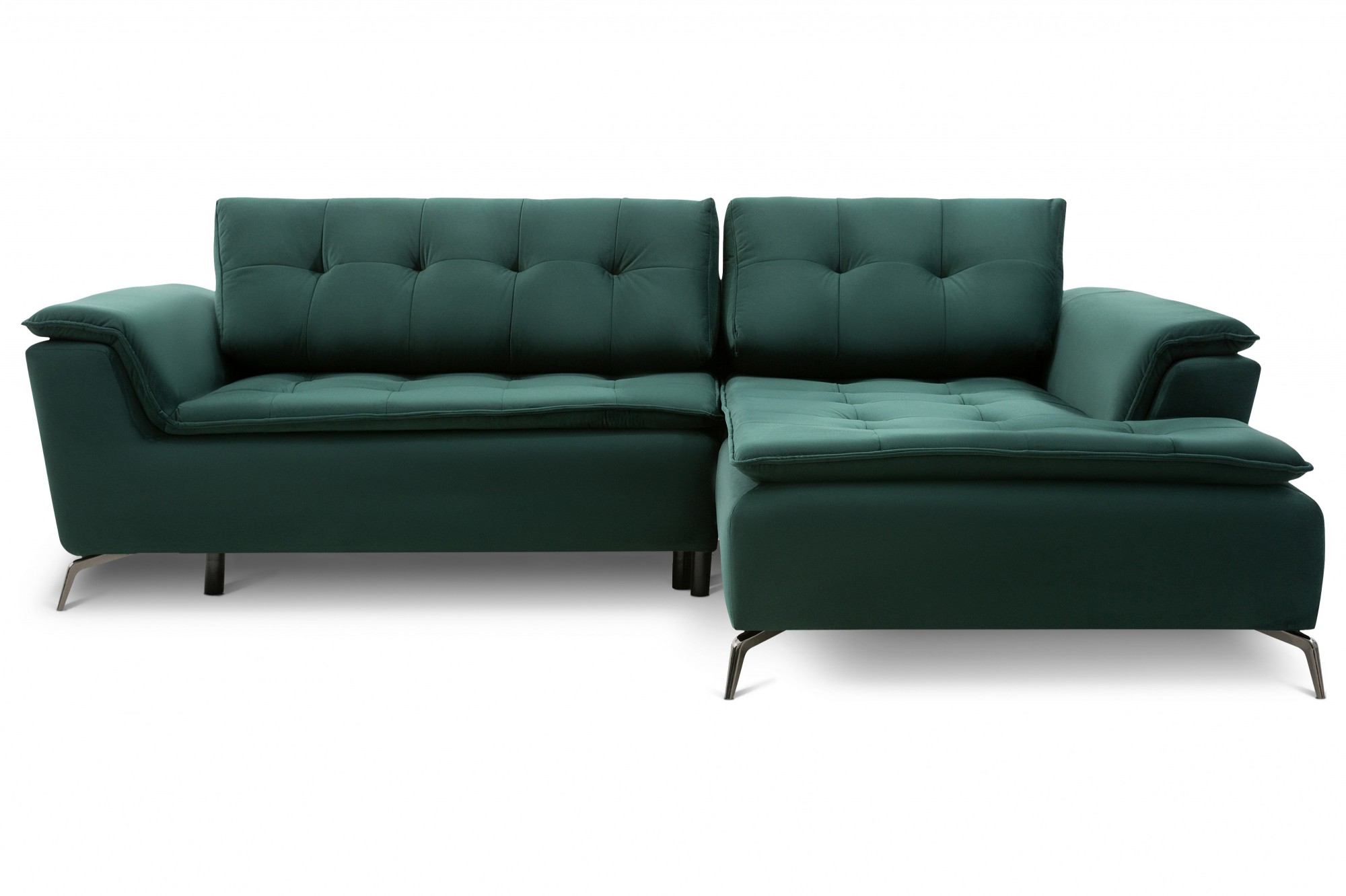 

Диван кутовий, Malachite velvet 3-місний розкладний з правим шезлонгом