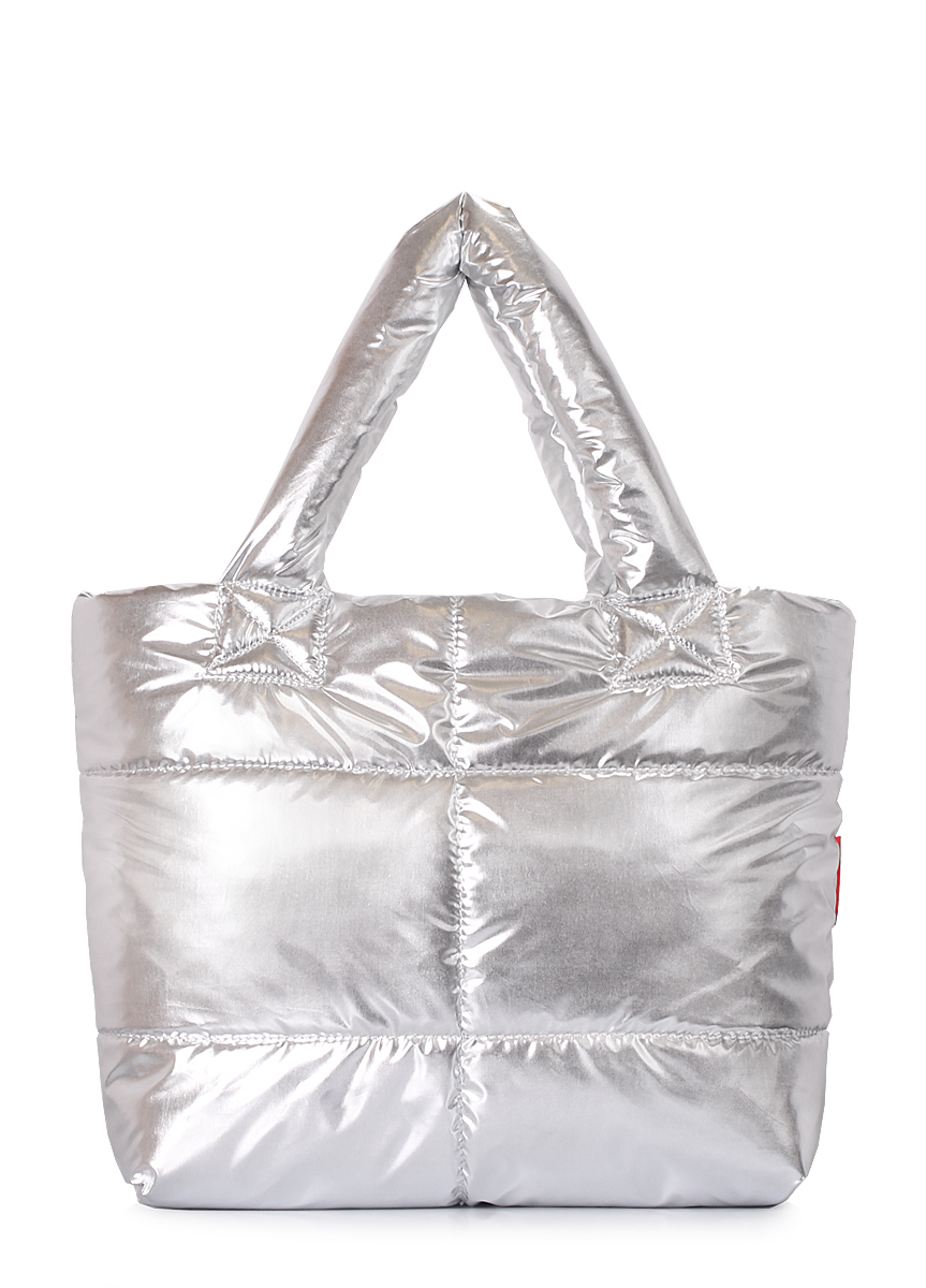 

Женская сумка POOLPARTY fluffy-silver 48 х 36 х 10 серебряная