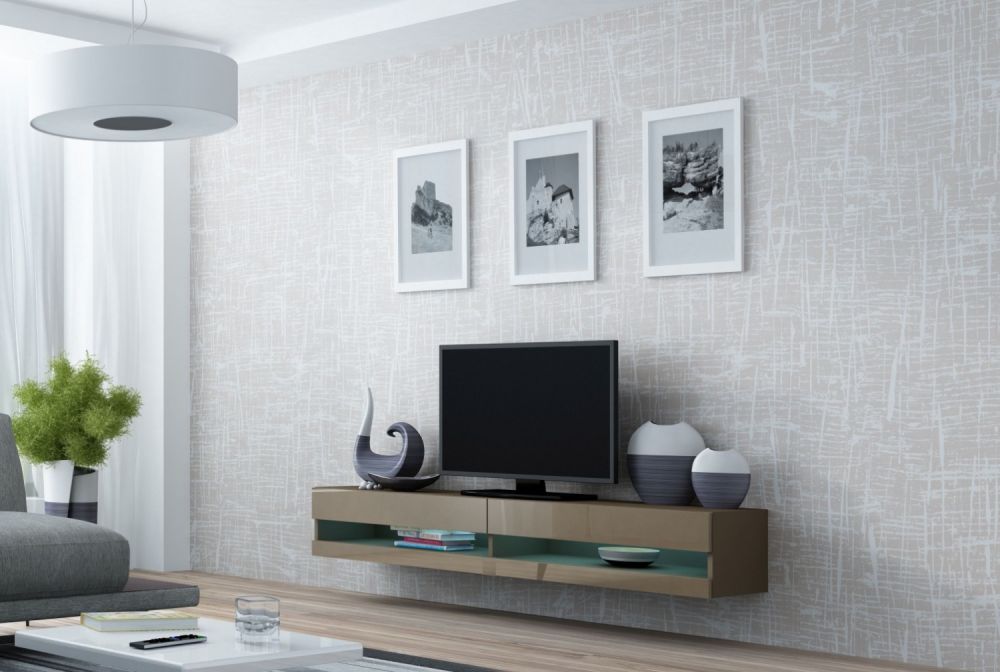 

TV тумба RTV VIGO NEW Cama meble корпус - латте мат фронт - латте глянець