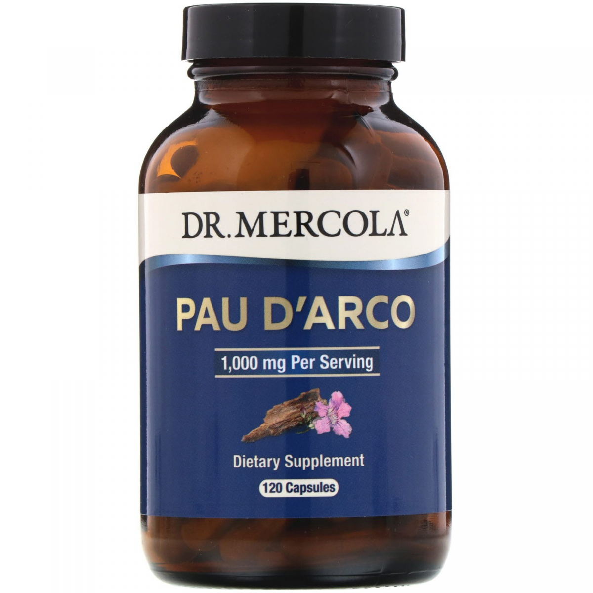 

Pau D'Arco, Dr. Mercola, 1000 мг, 120 капсул