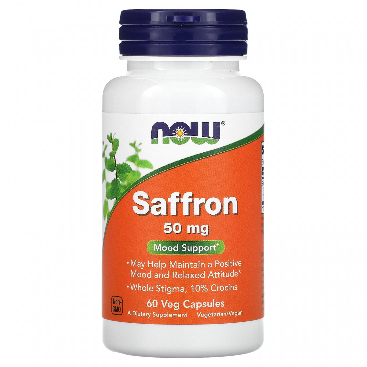 

Now Foods, шафран, 50 мг, 60 вегетарианских капсул
