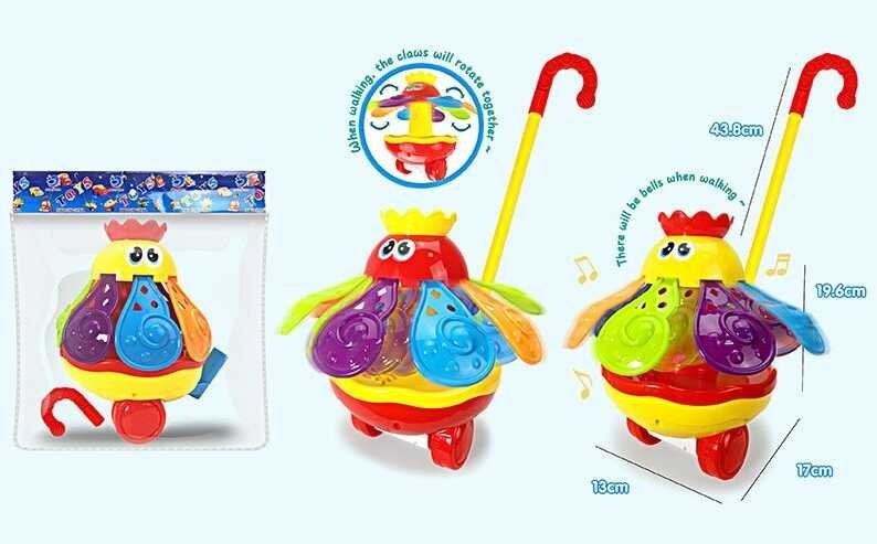 

Детская каталка на палке вращающаяся с ручкой Baby wheelchair (T- 0501)