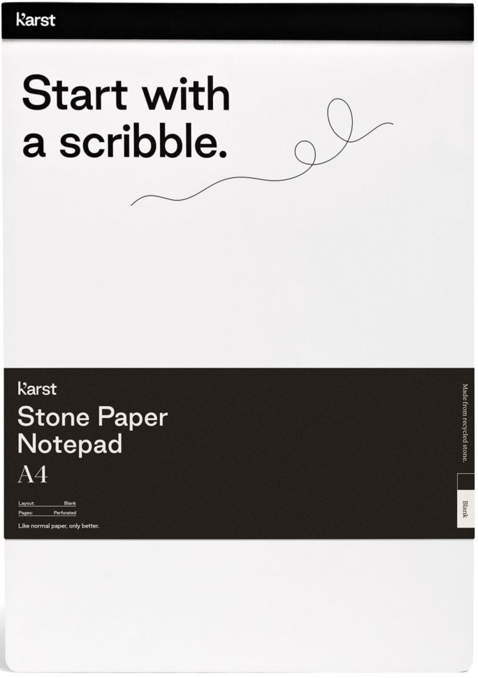 

Блокнот Karst Notepad A4 21 х 29,7 см нелінований чорний