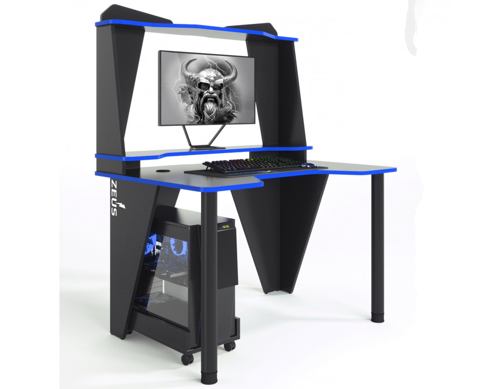 

Геймерский игровой стол ZEUS™ IVAR-2 (1200 мм), черный/синий