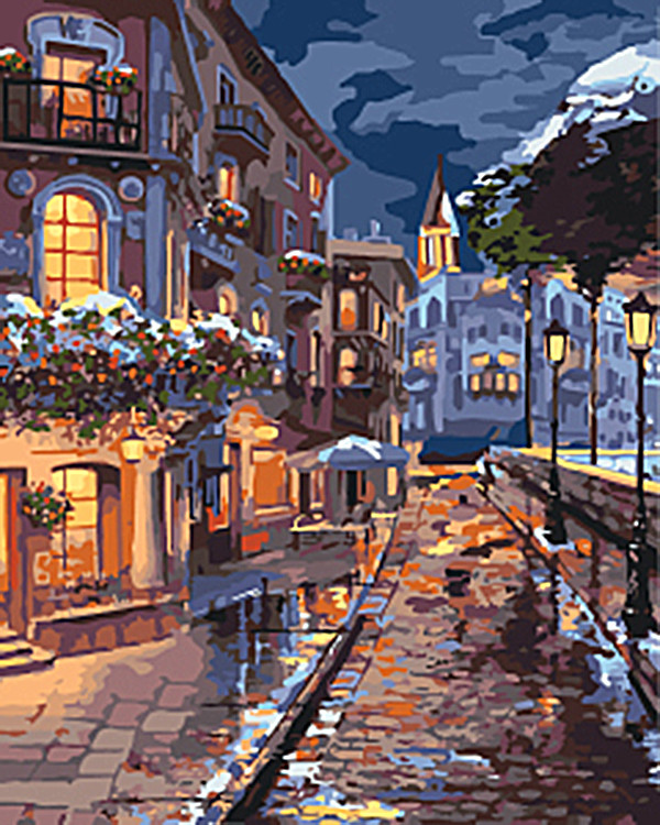 

Картина по номерам. Городской пейзаж "Зимний городок" KHO3542, 40х50 см