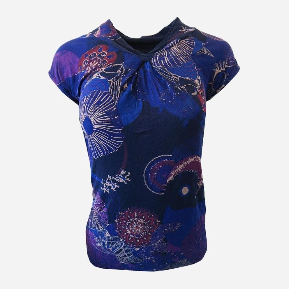

Блузка Desigual 18WWTKDR-5000  Фиолетовая в цветах, Блузка Desigual 18WWTKDR-5000 XS Фиолетовая в цветах