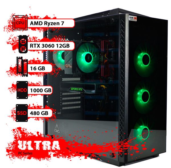 

Игровой компьютер GamePC Ultra #64 Ryzen 7 3700X/16 GB/HDD 1 TB/SSD 480 GB/GeForce RTX 3060 12GB