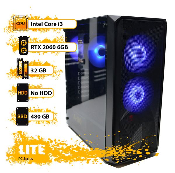 

Игровой компьютер GamePC Lite #87 Core i3 10100/32 GB/SSD 480 GB/GeForce RTX 2060 6GB