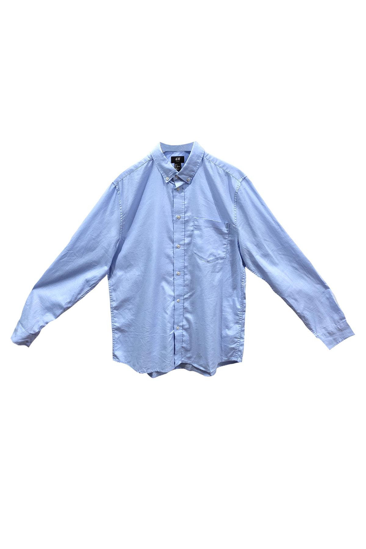 

Рубашка Slim Fit H&M  Голубая, Рубашка Slim Fit H&M l Голубая