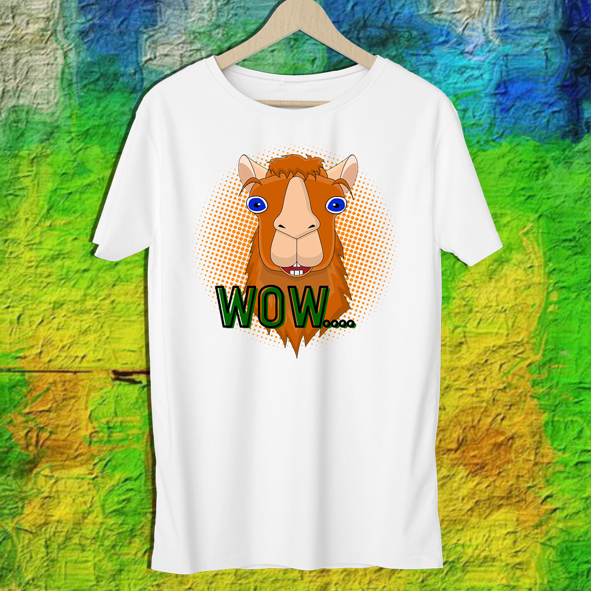 

Мужская футболка с принтом Альпака "WOW..." Push IT XXXL, Белый