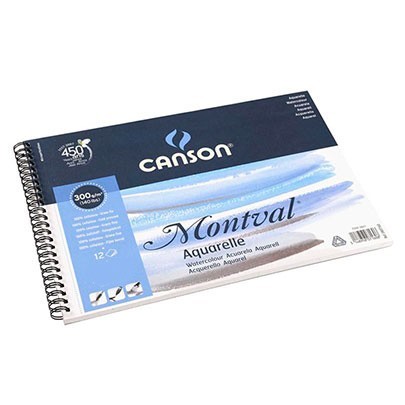 

Альбом бумаги на спирали для акварели Canson Montval, 300g, 13.5x21 см, 12л