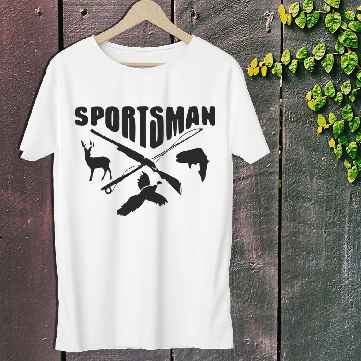 

Мужская футболка для охотника с принтом "Sportsman" Push IT , Белый, Мужская футболка для охотника с принтом "Sportsman" Push IT XL, Белый