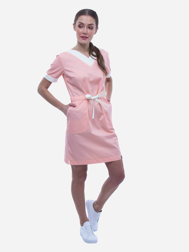 

Медицинское платье In White 130  Персик, Медицинское платье In White 130 52 Персик