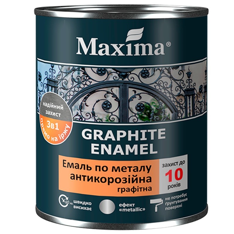 

Эмаль антикоррозийная по металлу 3 в 1 графитная Maxima Бронза 2,3 кг
