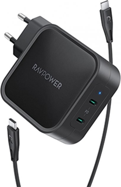 

Зарядний пристрій RAVPower PD Pioneer 90 W 2-Port Black (RP-PC128)