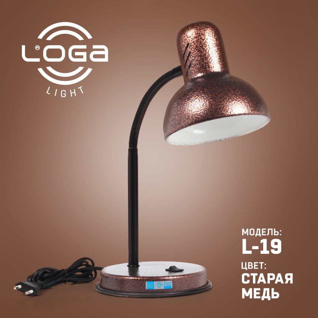 

Лампа настольная LOGA Е-27 Старая медь L-19