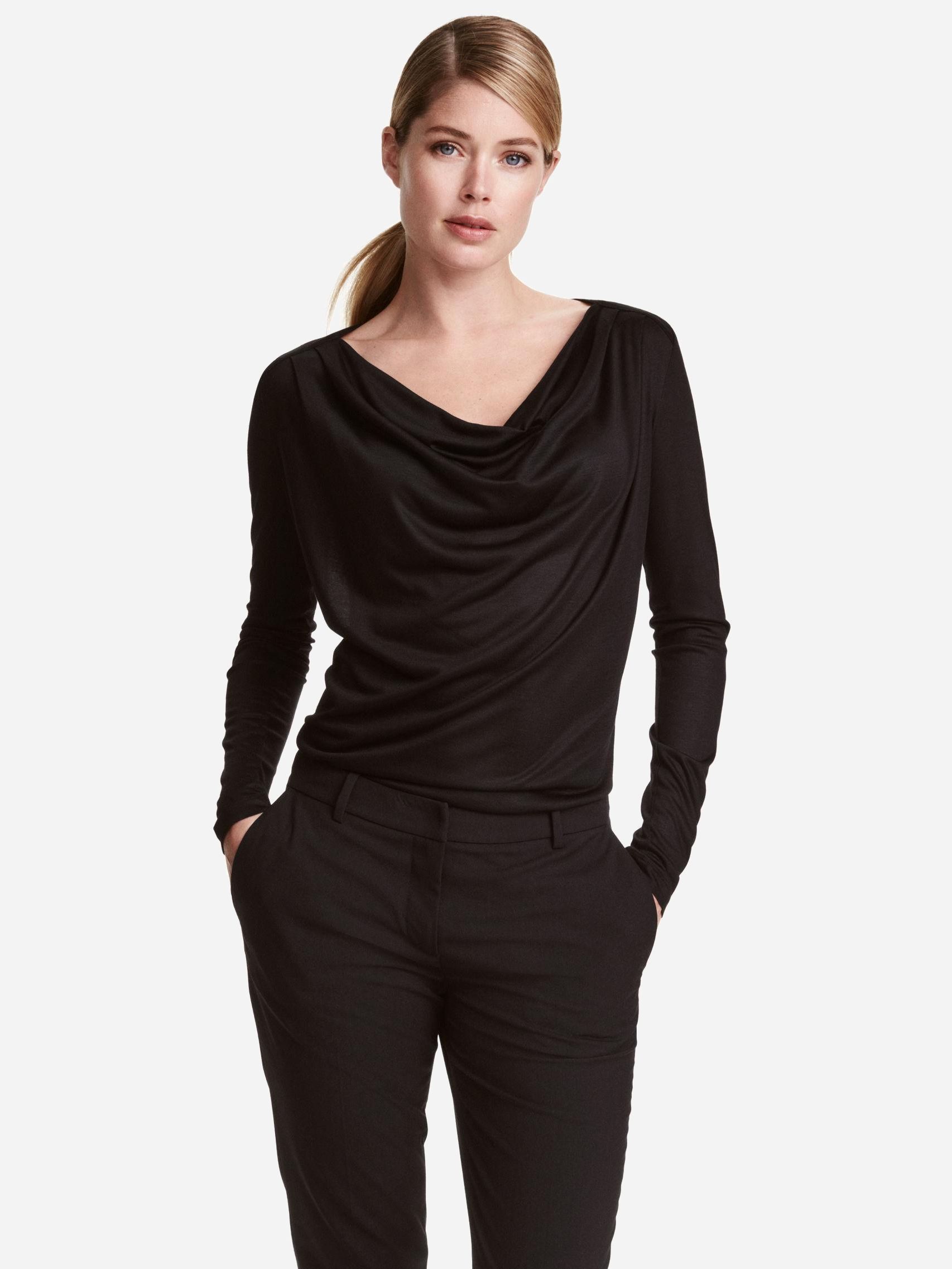 

Блузка H&M XAZ058304ZFDR  Черная, Блузка H&M XAZ058304ZFDR L Черная