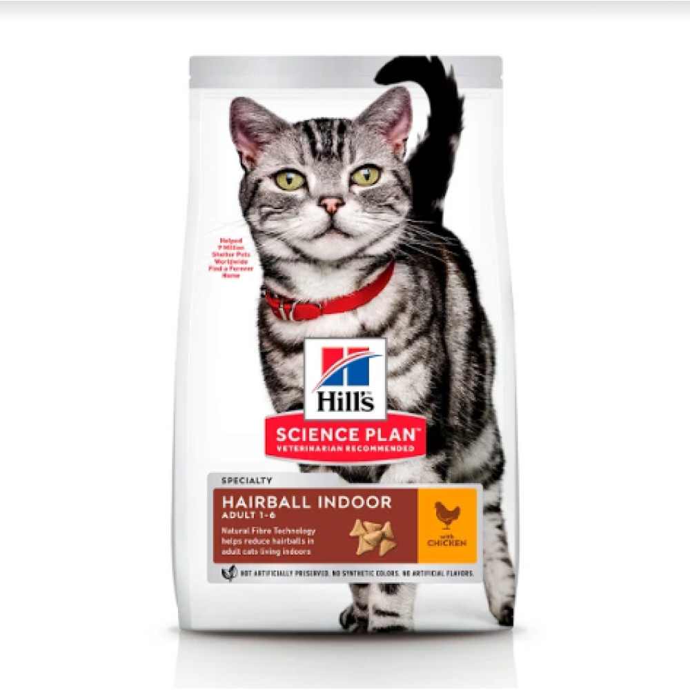 

Сухой корм Hill`s Science Plan Adult Hairball & Indoor для кошек с курицей - 3 кг