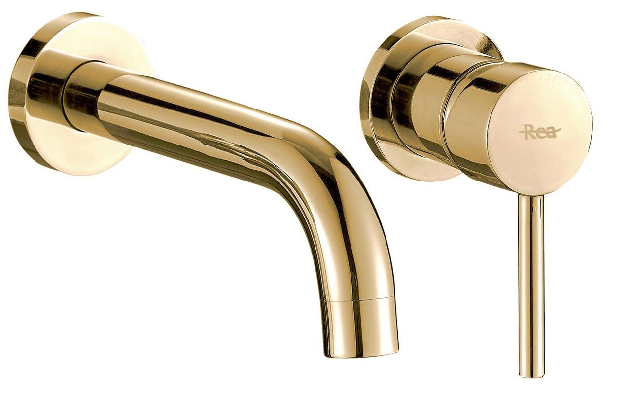 

Смеситель для раковины настенный REA LUNGO GOLD REA-B8559 золото (84364)