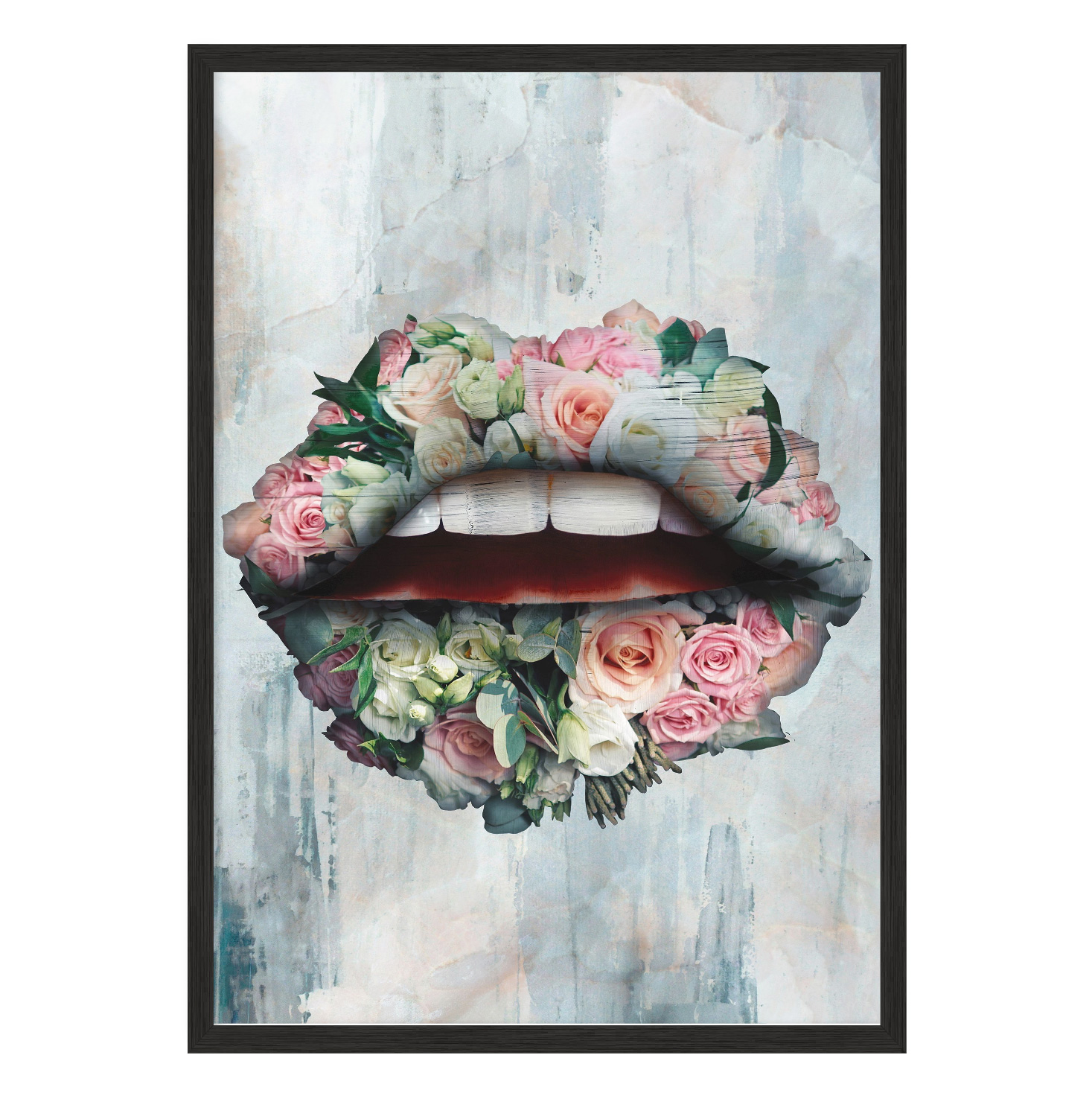 

Постер "Flower Lips" с антибликовым стеклом 840 x 1400 мм в чёрной рамке