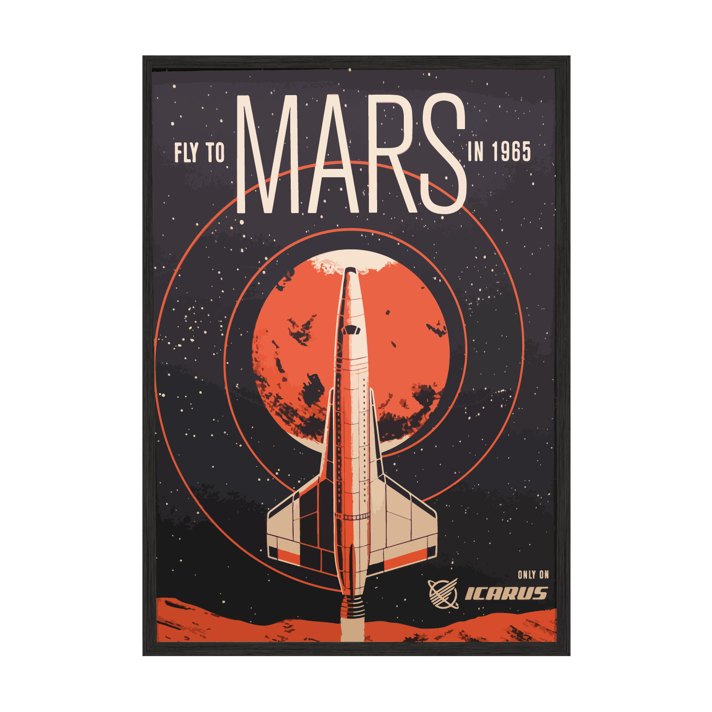 

Постер "Fly to Mars" без стекла 596x840 мм в чёрной рамке
