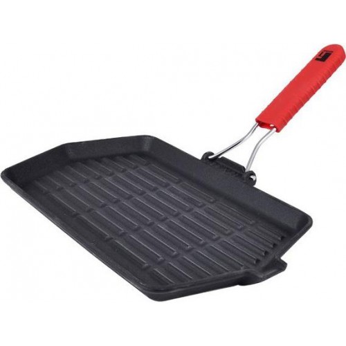 

Сковорода-гриль Bergner BBQ 34.3х20.4x2см, чугун, складная силиконовая ручка
