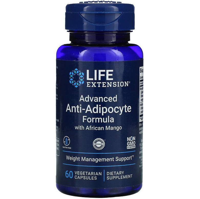 

Комплекс для снижения веса Life Extension "Advanced Anti-Adipocyte Formula" с африканским манго (60 капсул)