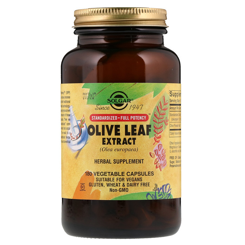

Экстракт оливковых листьев SOLGAR "Olive Leaf Extract" 450 мг (180 капсул)