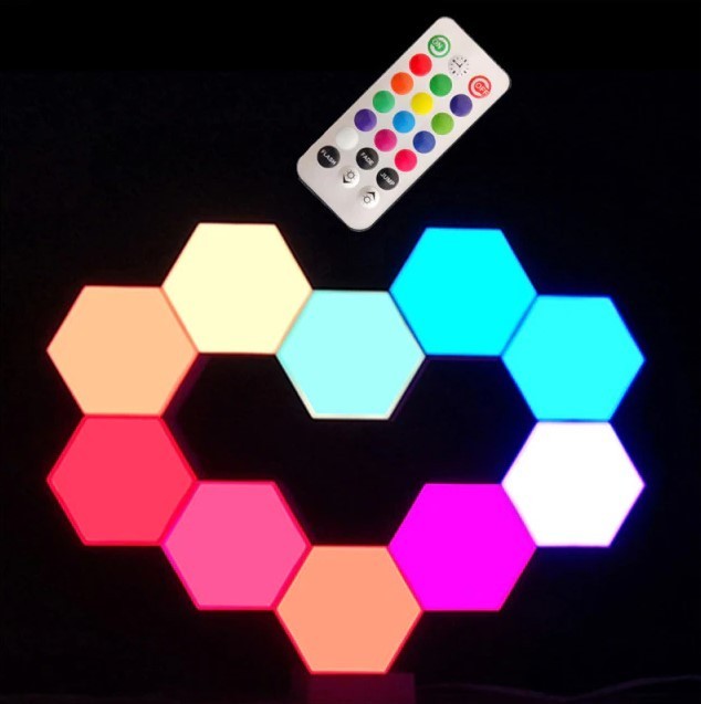 

Модульный сенсорный Hexagonal LED светильник RGB с пультом 10 шт. (555112)