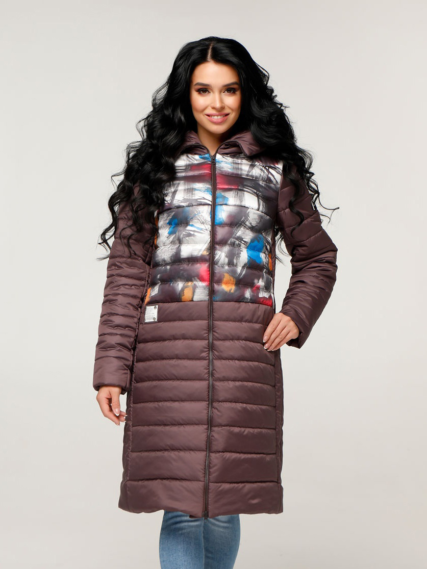 Акція на Куртка зимова довга жіноча Favoritti ПВ-1220 46 Темно-фіолетова від Rozetka