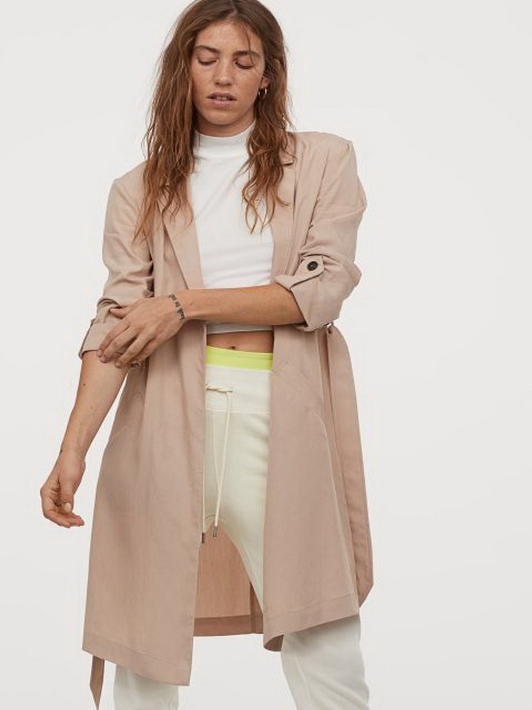 

Плащ H&M 0682289-9  Бежевый, Плащ H&M 0682289-9 XS Бежевый