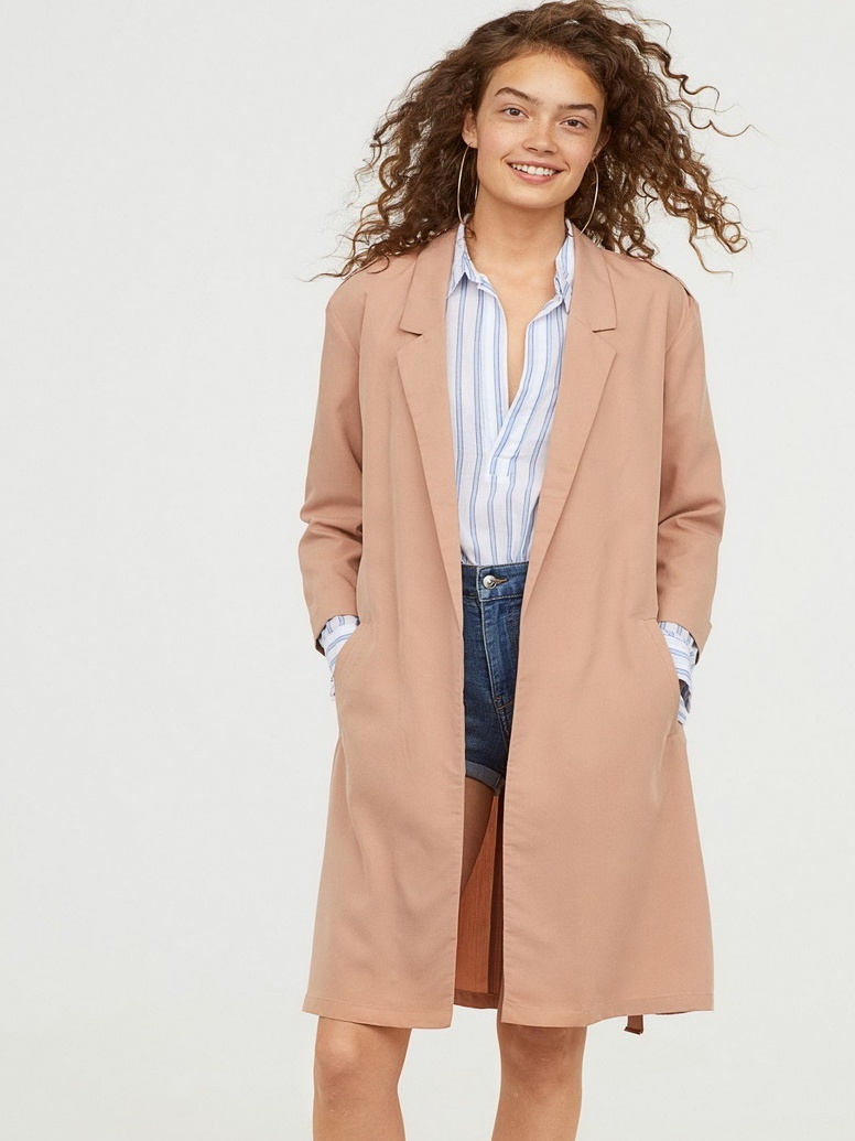 

Плащ H&M 0681247-8  Бежевый, Плащ H&M 0681247-8 S Бежевый